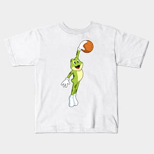 Frog as Basketball player with Basketball Kids T-Shirt